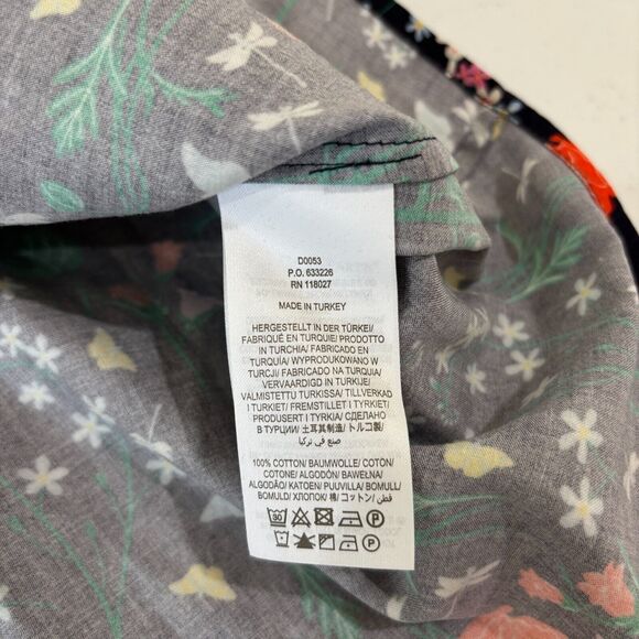 Boden NWT Navy Blue Floral Mini Dress 12 Cotton Puff Sleeves Spring Mod Garden - Picture 9 of 10